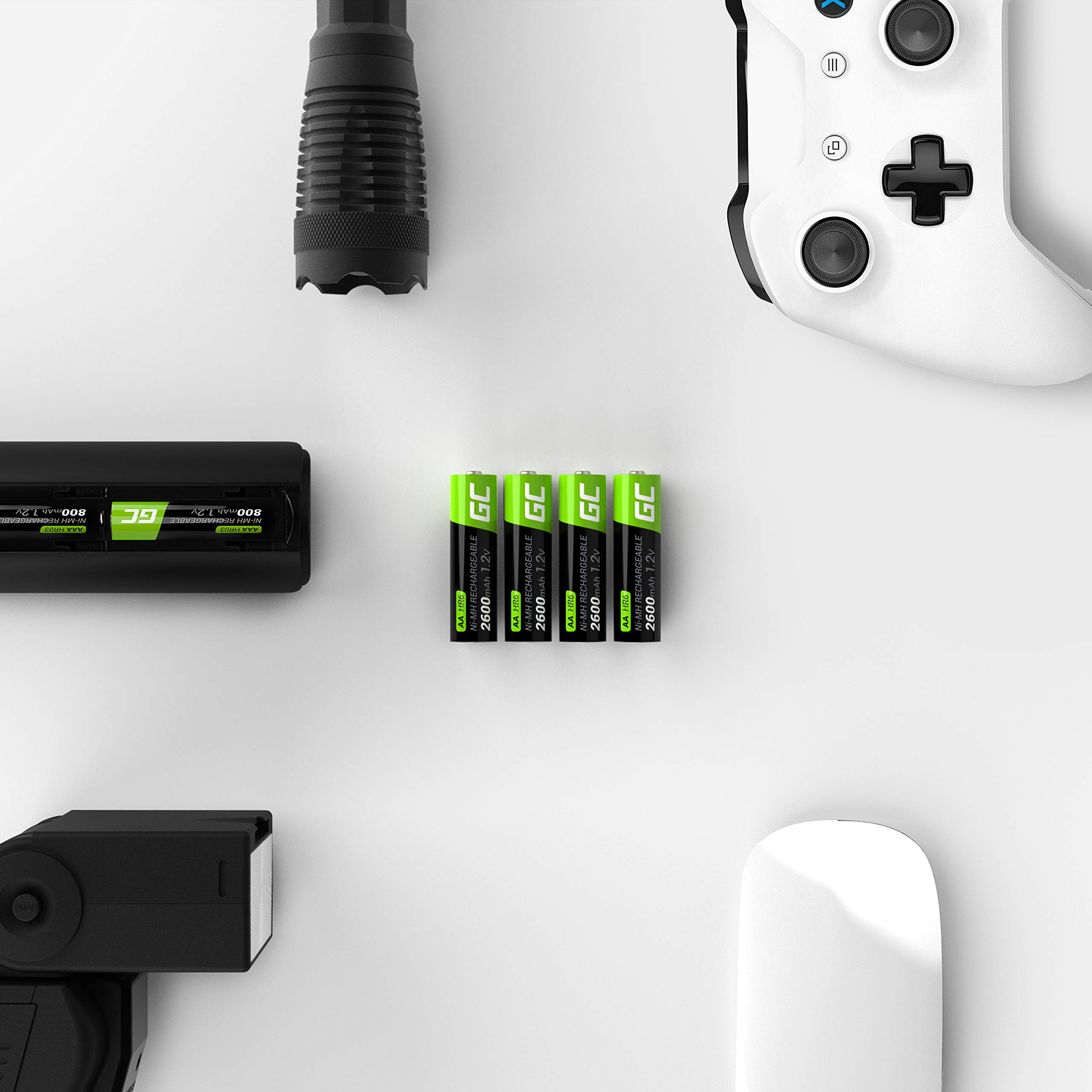 Green Cell 4x Akumulatory Paluszki AA R6 2600mAh Ni-MH – wysokiej jakości akumulatory niklowo-metalowo-wodorowe, ładowalne, trwałe i kompatybilne ze wszystkimi ładowarkami do AA