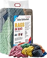 Vista 24 de Trapos de limpieza de punto de algodón, bolsa de 10 libras (aprox. 60-70 unidades) – Bolsa de trapos para pintores, mecánicos, detalles automáticos