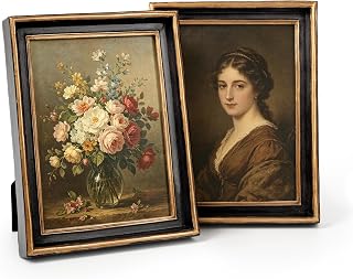 AELS 4x6 Inch Vintage Picture Frame, Set of 2 Elegant Luxury Antique Photo Frames with Glass Front, Photo Display, Tabletop Wall Hanging, Gift Ideas, Pearl Pattern