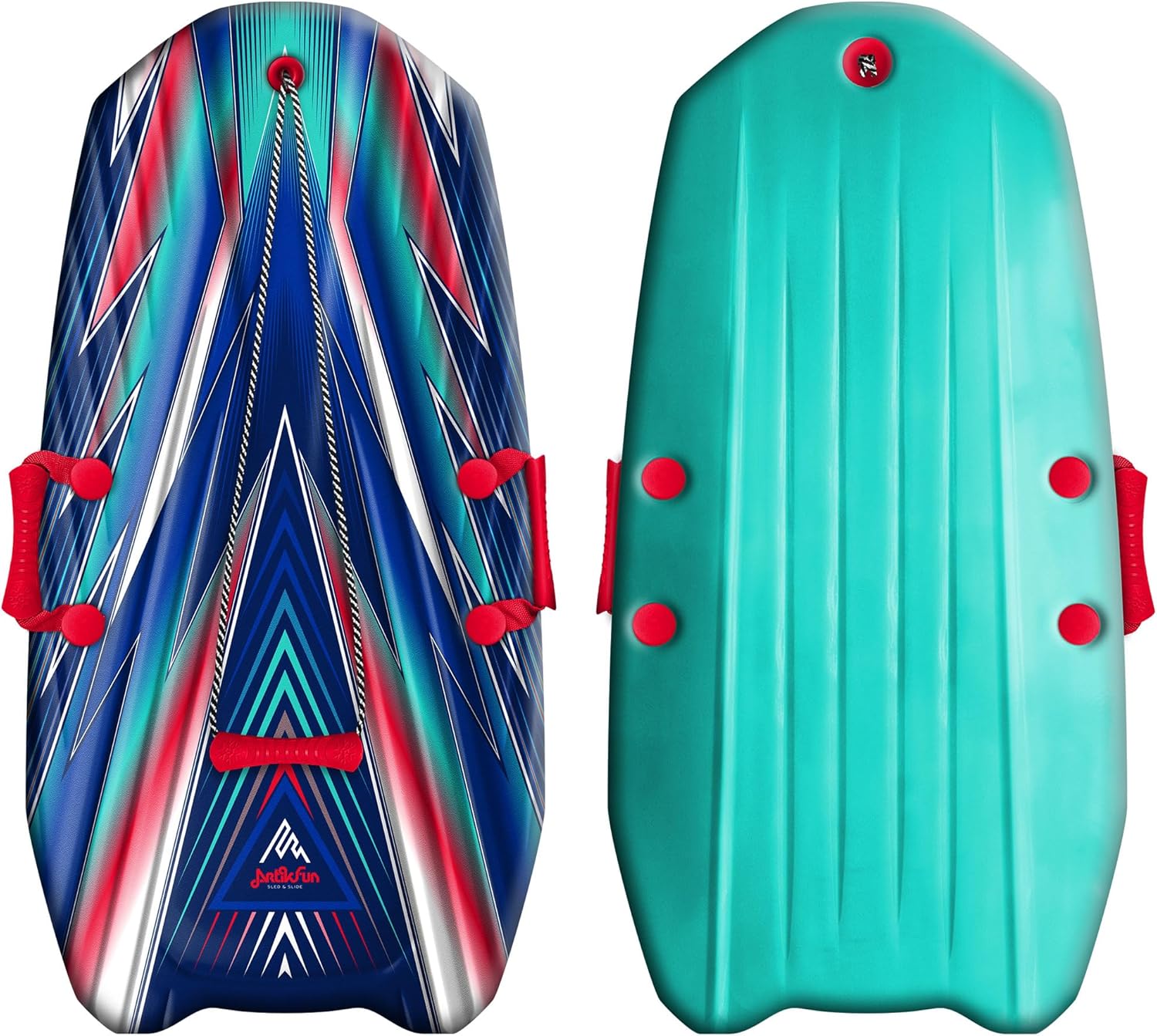 ARTIKFUN 36in Mirage Foam Snow Sled with Tow Rope & Handles - Fast, Stable Winter Hill Slider for All Ages