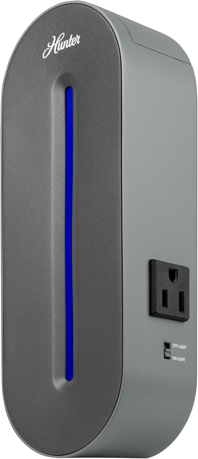 Hunter Fan Plug-in UV Air Sanitizer, Taupe– Whisper Quiet UV-C Air Sanitizer,