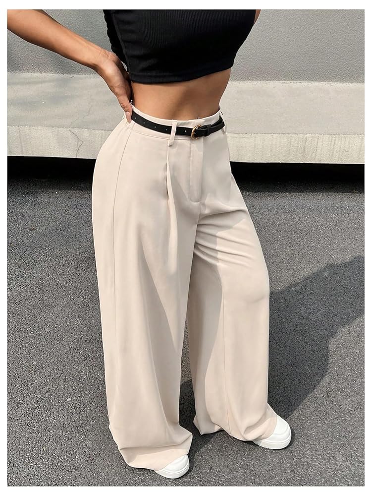 パンツ BELTED LOOSE STRAIGHT PANTS Belted Wide Leg Wool Pants by Yohji Yamamoto– La Garçonne