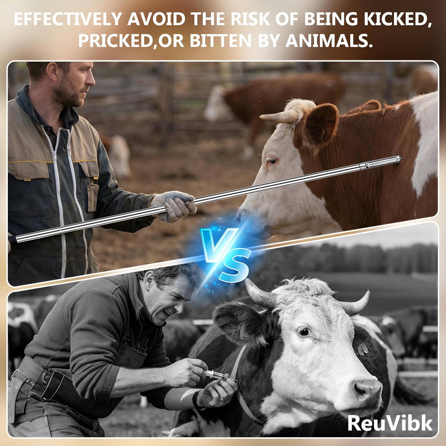 50 ML Livestock Iong Shot Pole Syringe, Cattle Syringe Gun | Length Can Be Adjusted Freely 24"40"56"68"87", Remote Safe Operation for Cattle Horses Large Animals