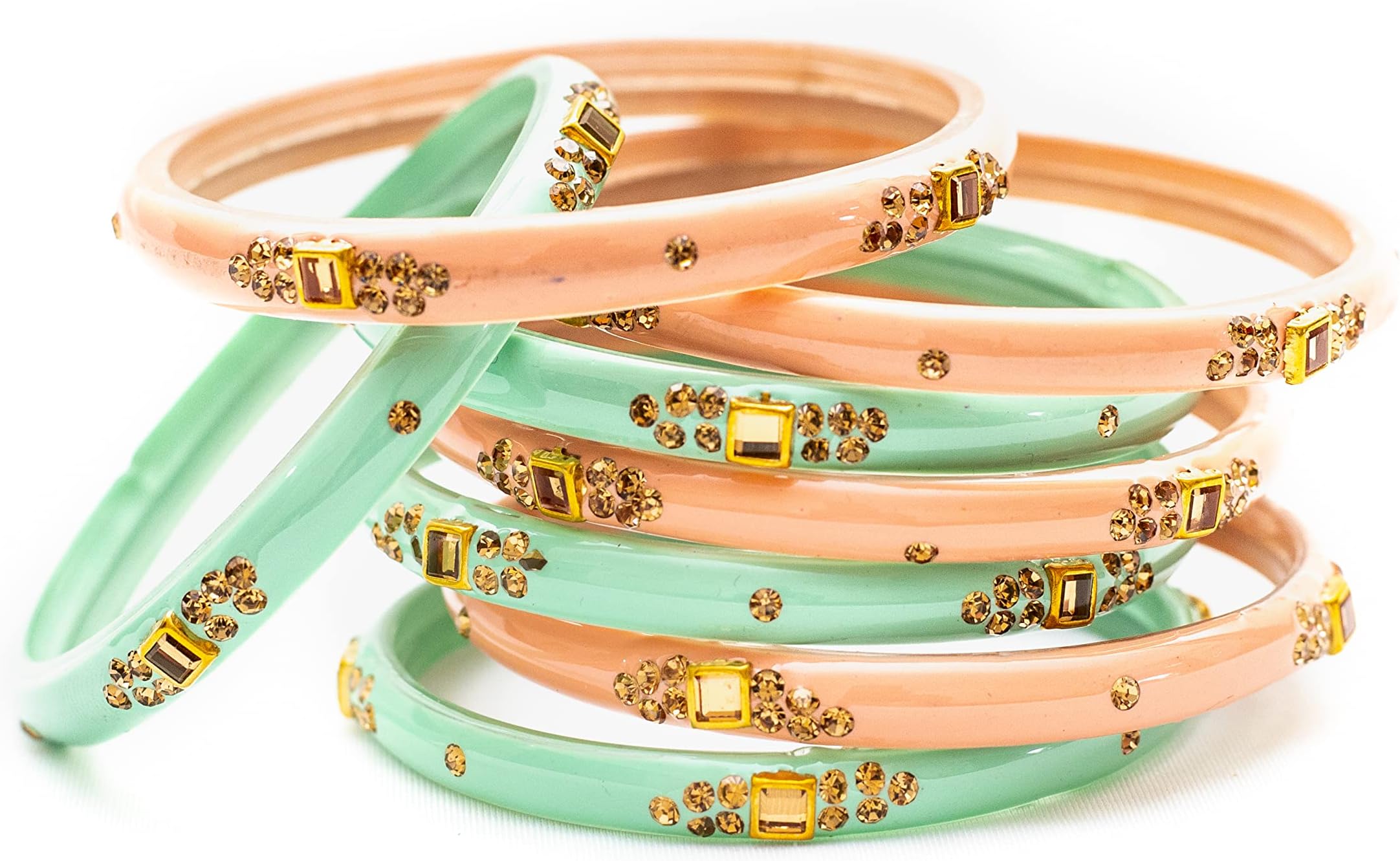 Traditional Glass Kada Bangles Set for women & girls Glossy Bangles Gemstone stone work Red Green Yellow Pink multicolor glass Kade