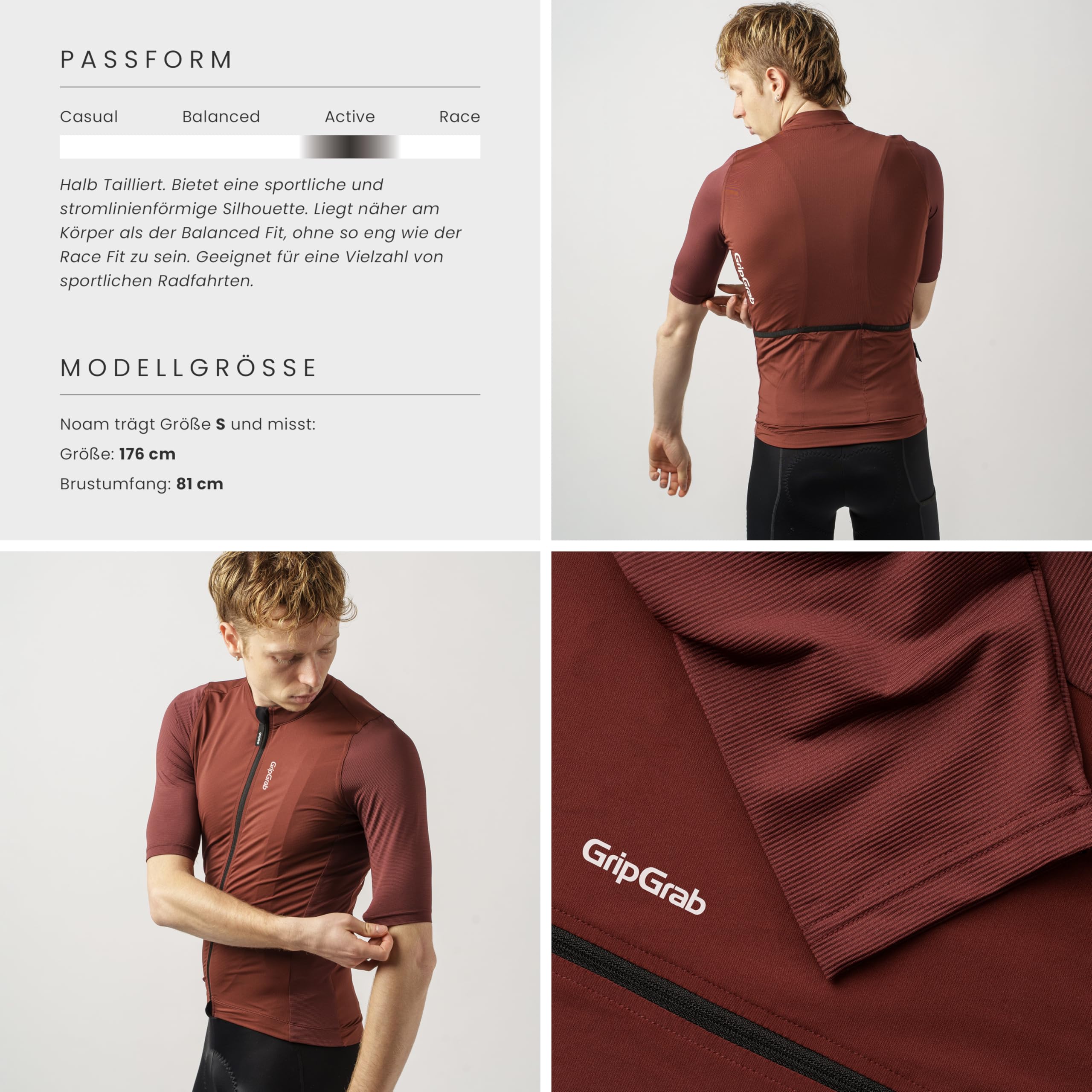 GripGrab Ride Radsport Kurzarmtrikot - Sommer Rennrad & MTB Fahrradtrikot | Herren Radtrikot mit UPF 50 UV-Schutz, Active Fit Passform, 3 Rückentaschen und durchgehendem YKK-Reißverschluss für Gravel