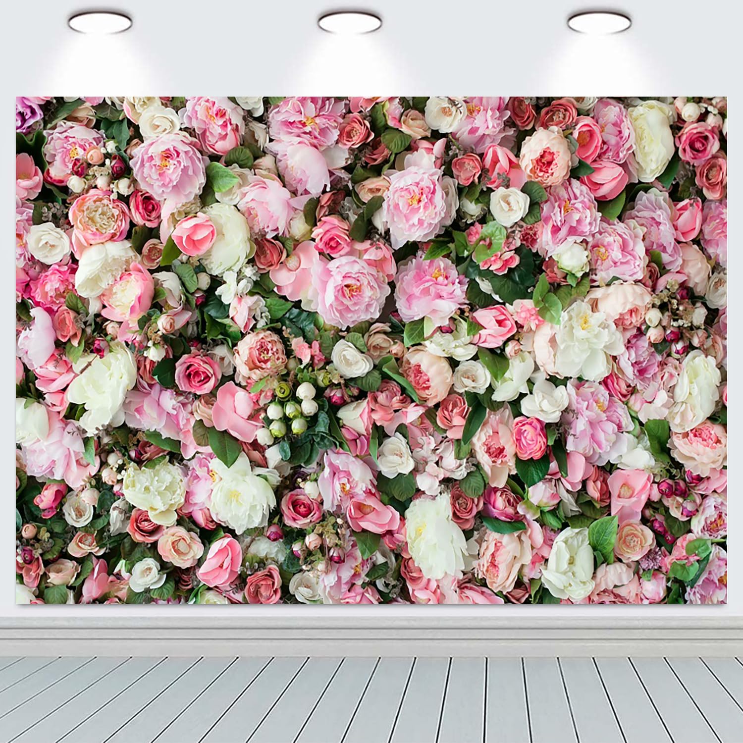 3x2.4m Sfondo floreale parete rosa 3D floreale Fotografia sfondo ragazze festa di compleanno matrimonio doccia nuziale decorazioni partito ritratto Photoshoot Banner Photo Booth oggetti di scena