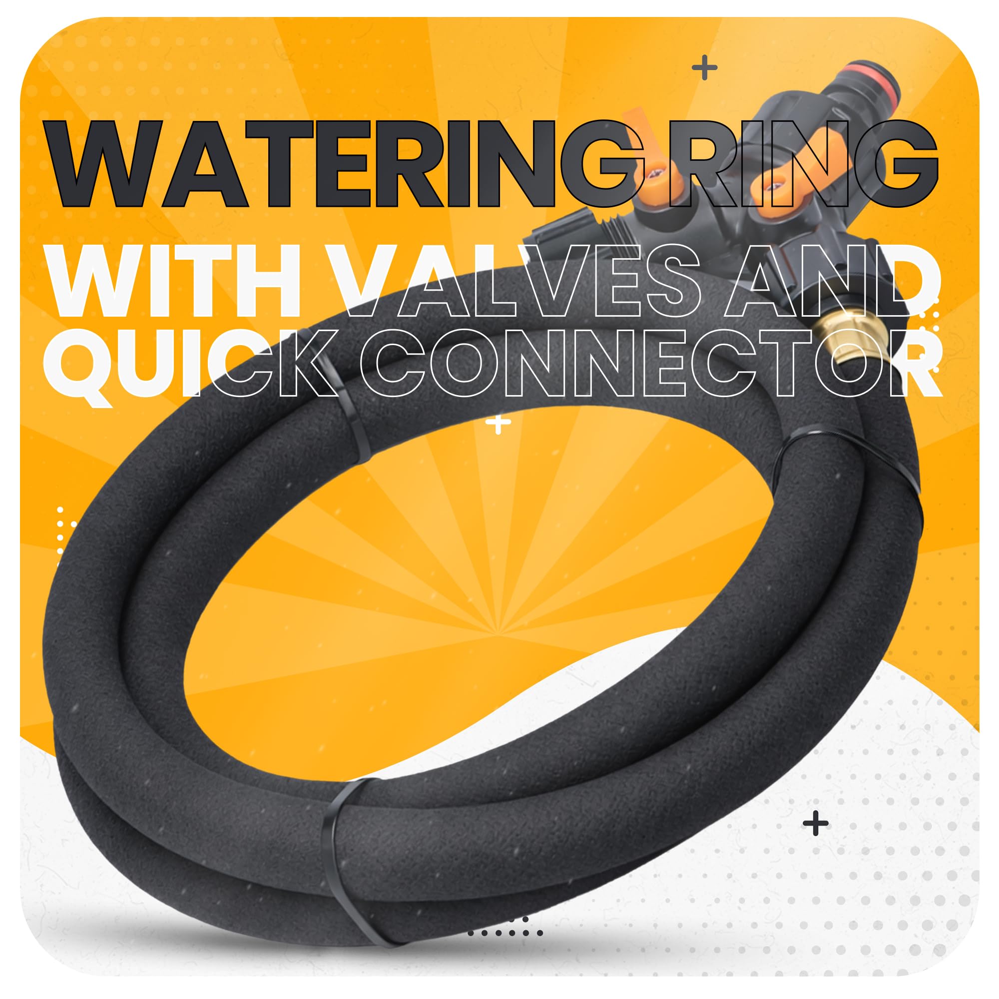 Instalguru Bewässerungsring 3 m Tropf Ring Baumring für Bäume Outdoor Pflanzen Sträucher Garten Tropf Bewässerung Bewässerungssystem mit Ventilen Kupplung