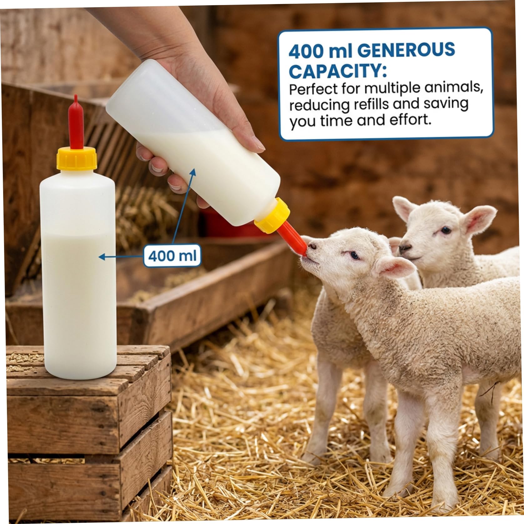 5PCS Biberon de Chèvre 400ml Biberons de Chèvre idéaux pour Nourrir les Bébés Chèvres Biberon d'Agneau avec Tétines Remplacement Idéal pour Nourrir le Bétail Veau d'Agneau Mouton
