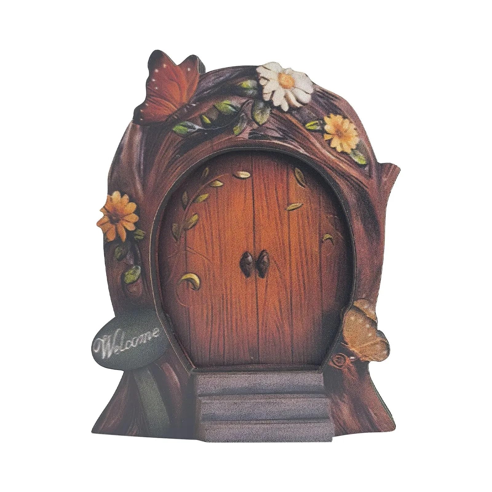 Diyouke Miniature Elf Fairy Door - Charming Decorative Resin Art Sculpture for Home, Garden, and Holiday Decor(Color 2)