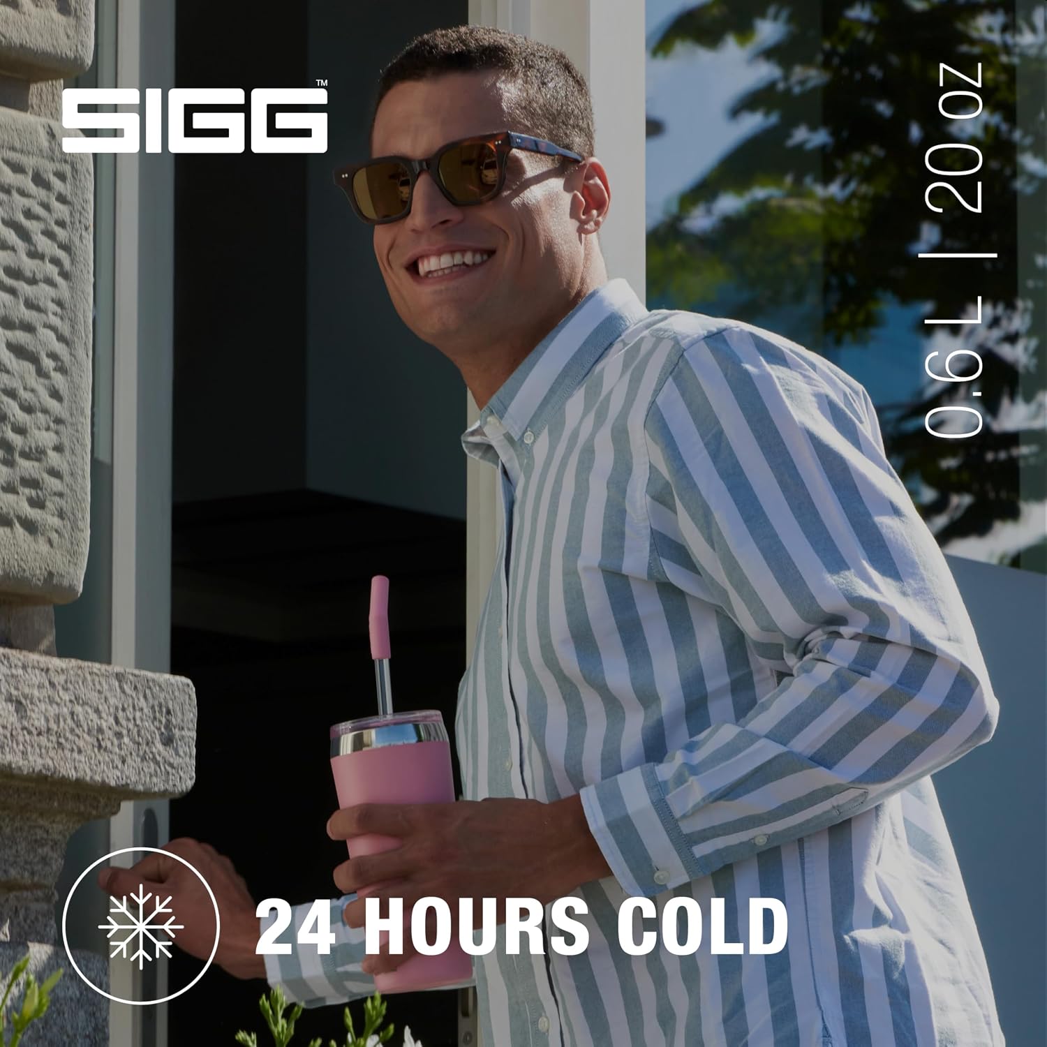 SIGG - Insulated Mug - Travel Mug Helia - With Durable Glass Straw & Cleaning Brush - Leakproof - BPA Free - 18/8 Stainless Steel - 15oz/20oz image 2