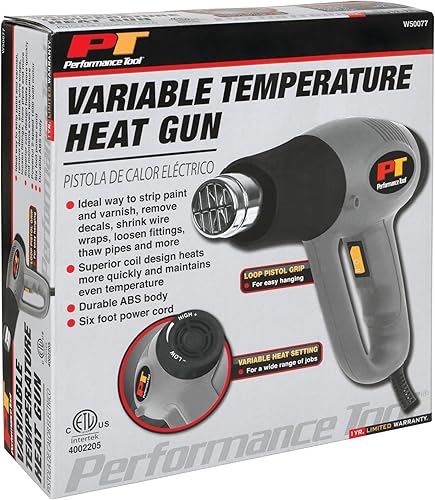 Miniatura 7 de Performance Tool Mini pistola de calor W50073 - Herramienta compacta y ligera para bricolaje, envoltura retráctil, estampado en relieve y más