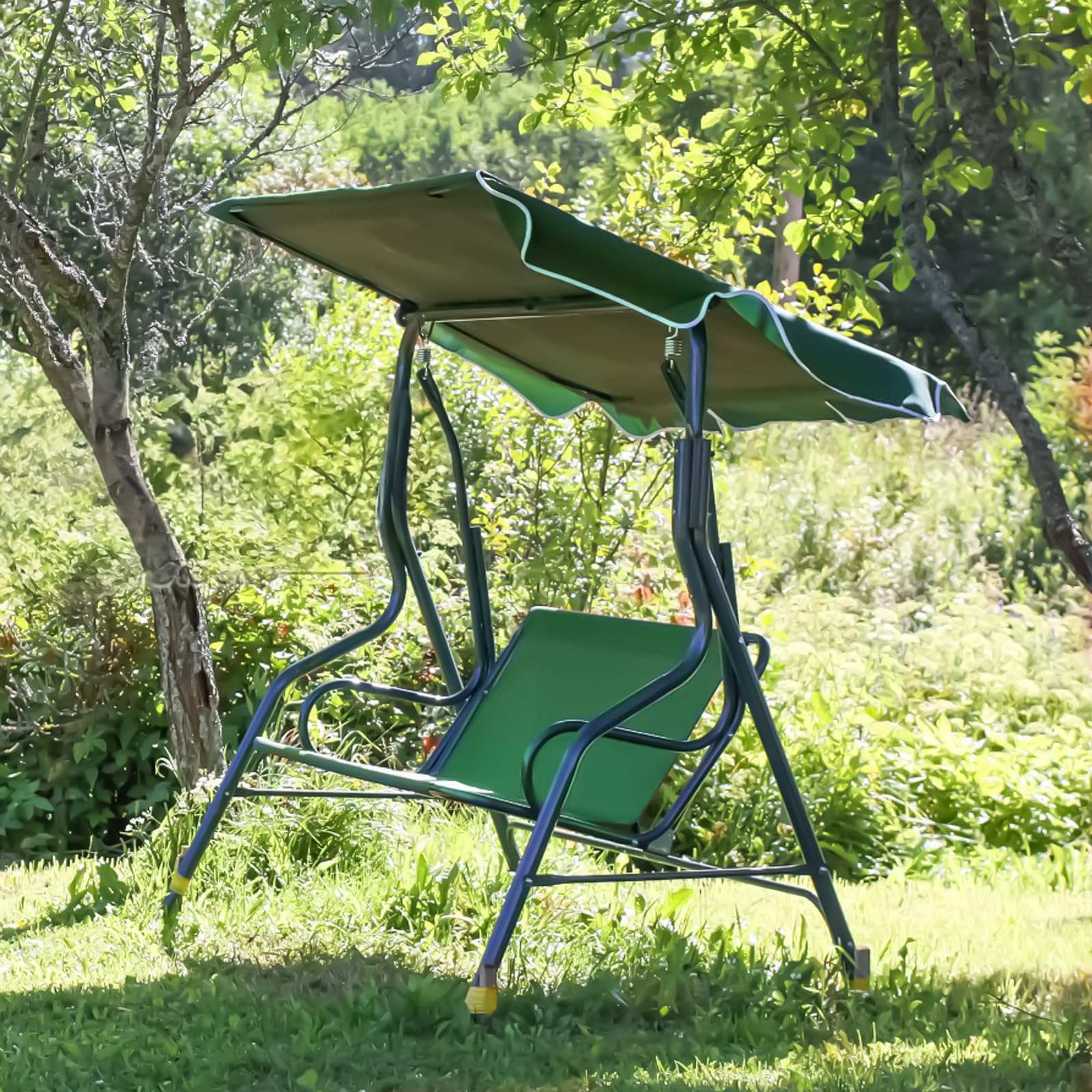 Funda de Asiento para Columpio de Jardín, Cubierta de Banco para Asiento, Funda de Repuesto para Silla Mecedora Exterior Patio, Balcón, Banco (Verde, 115x48x48cm)