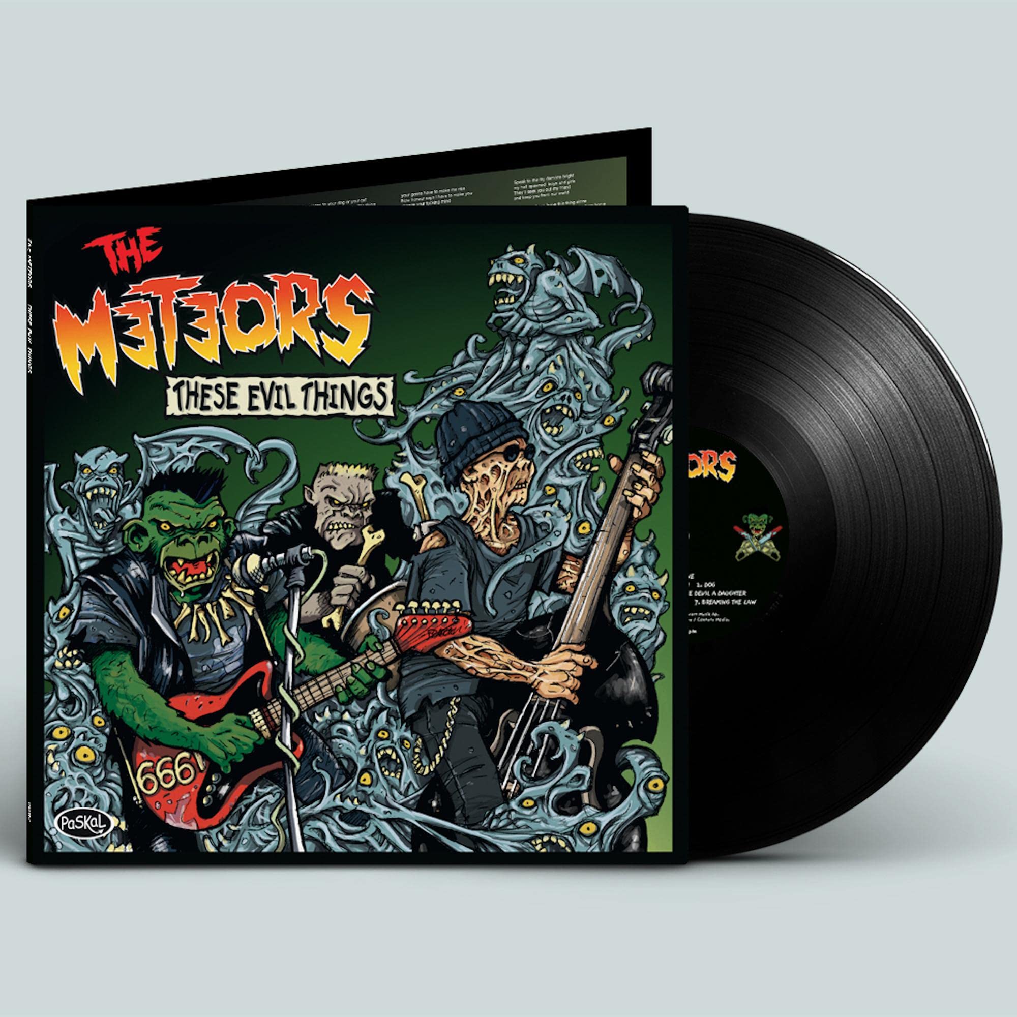 Meteors These Evil Things LP vinyl Europe Svart 2022 in g'fold sleeve SRE577LP