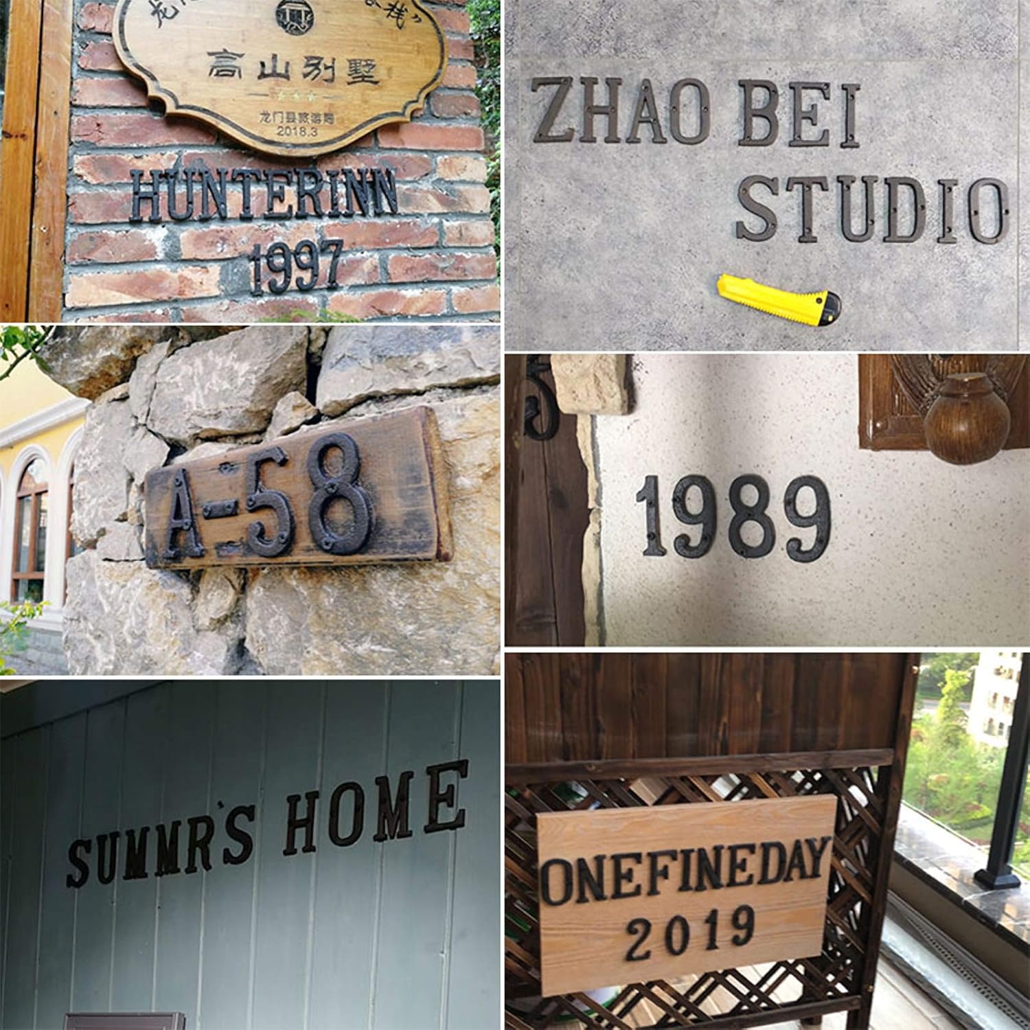 INCREWAY Cast Iron House Numbers, 3" Black Retro Metal Numbers Vintage Solid Gate Numbers for Decorating House Door Mailbox Sign-Board, Easy Installing with Matching Screws (0)