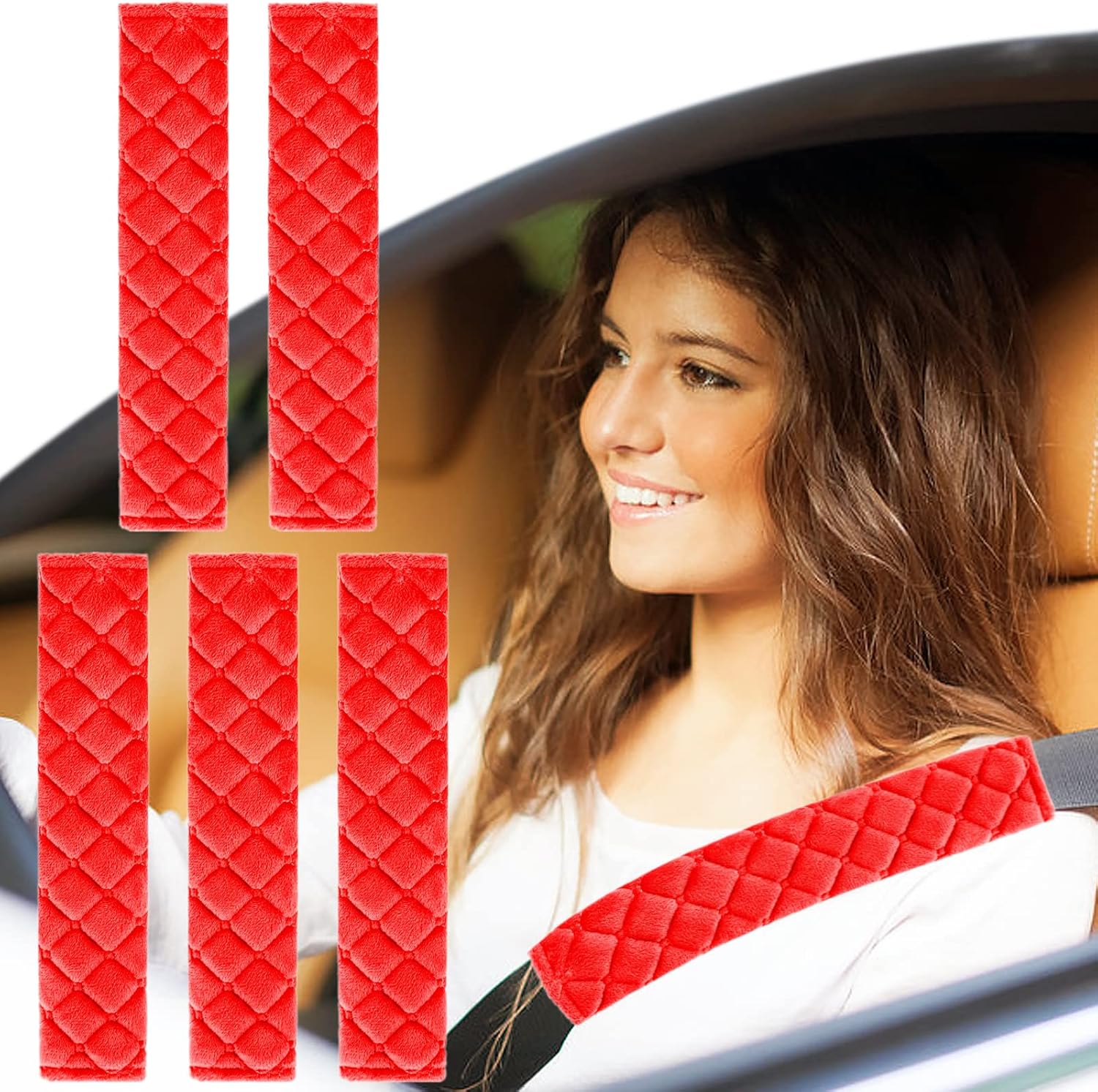 IGOOLEE 5 Packs Car Seat Belt Shoulder Pad Cover for More