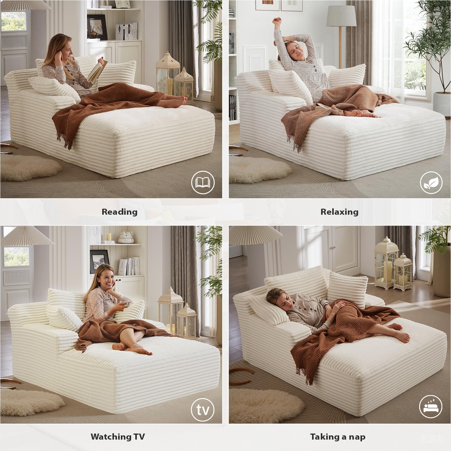 Best Indoor Chaise Lounge 2026: 5 Cozy Picks 1 HANXIN 67 Inch Chaise Lounge Chair Indoor, Oversized Corduroy Upholstered Bonele — product photo