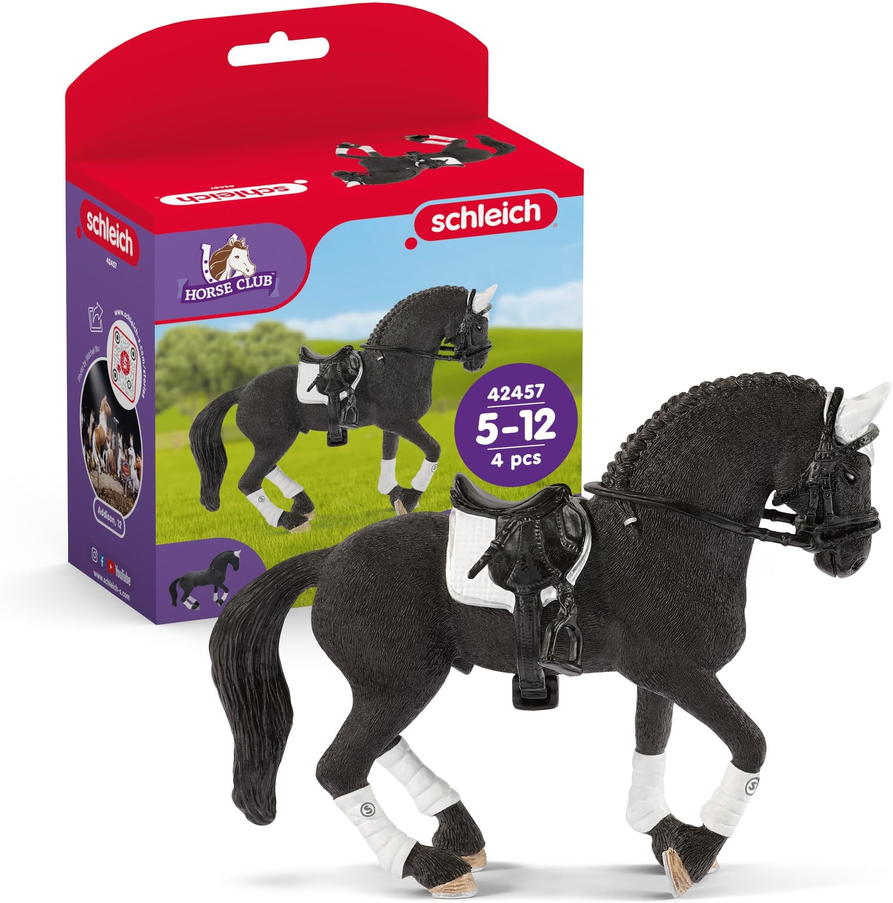 Horse Club - 4Pc Frisian Stallion Black Horse Playset | 42457