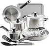 Set de Cocina Farberware TrueCook de Acero Inoxidable, 12 Piezas, Plateado | Juego de Ollas y Sartenes Premium, Apto para Lavavajillas, Horno hasta 350°F, Compatible con Gas, Eléctrica e Inducción 1