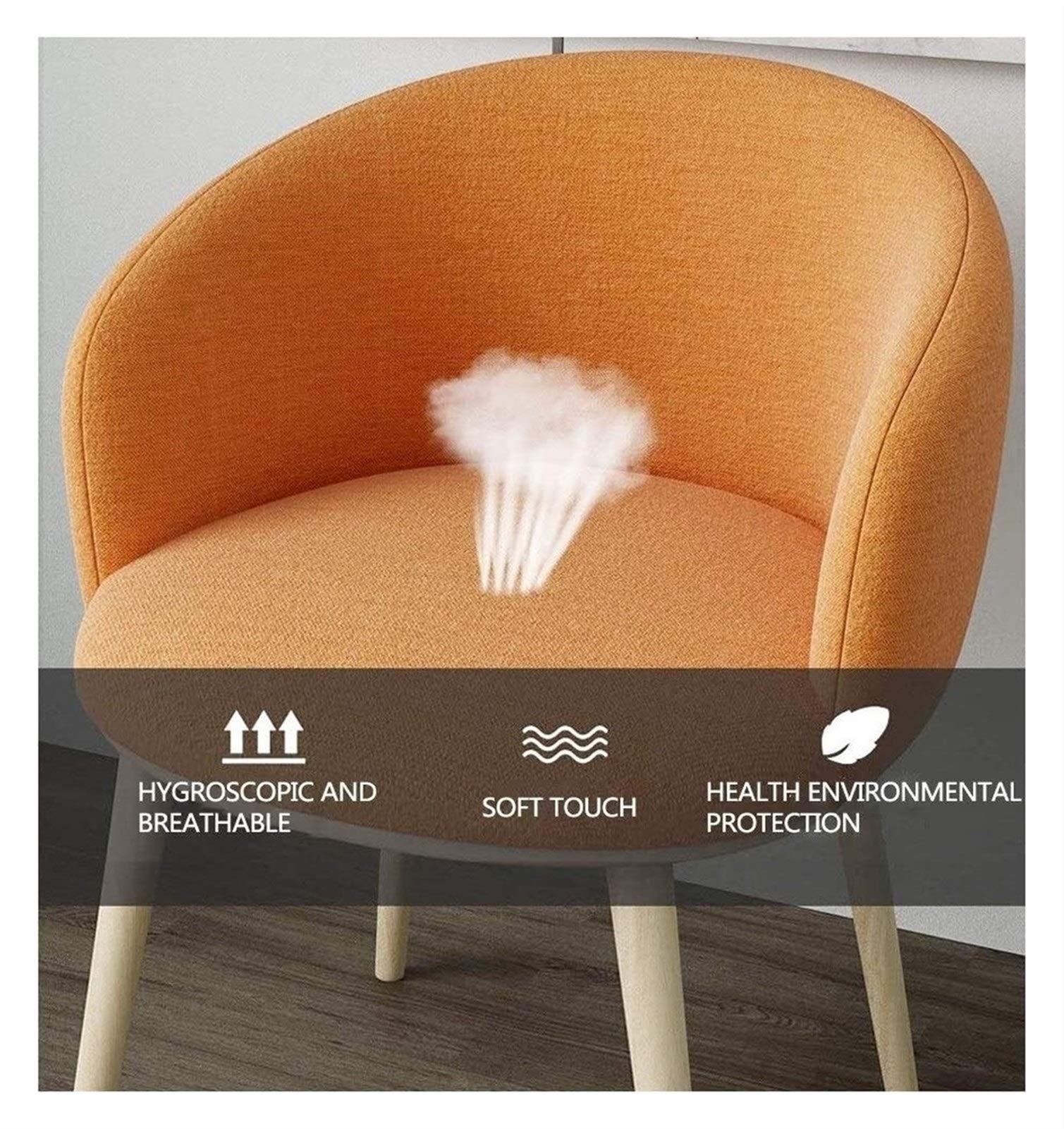 Drewniany zestaw okrągłych krzeseł stołowych 80 cm, brązowy, do biura, hotelu