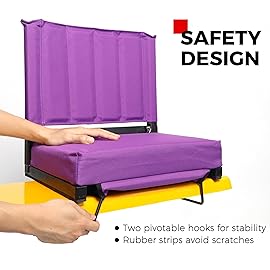 SPORT BEATS Stadium Seats with Back Support Bleacher Chairs with Back and Cushion Thick Padded Bleacher Seats Includes Shoulder Strap Dark Purple 2pcs
