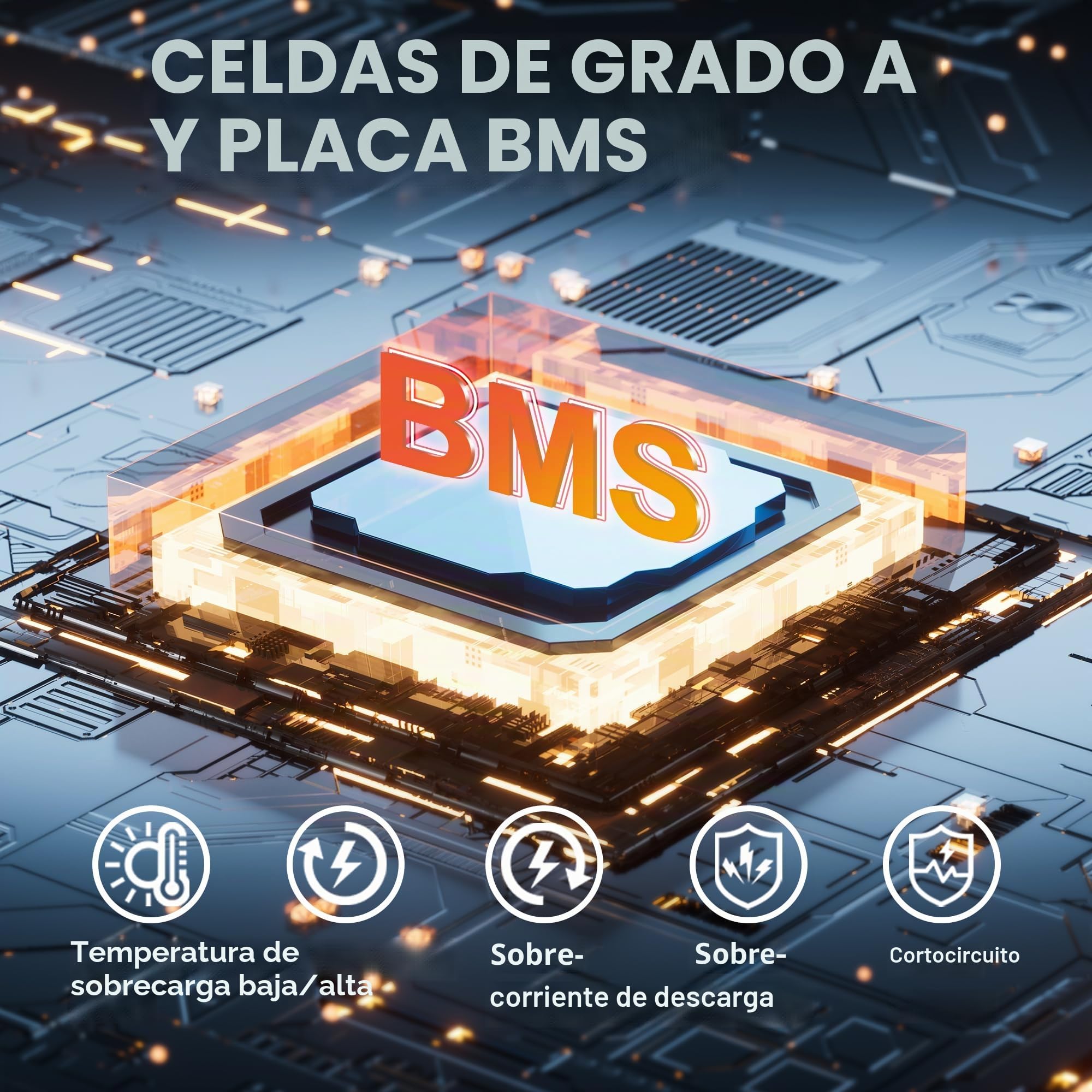 Yeagulch Batería de Litio LiFePO4 12V 300Ah con BMS 200A, 3840Wh | Protección de Baja Temperatura, 15000 Ciclos, para Autocaravanas de Larga Estancia, Inversores y Almacenamiento Solar