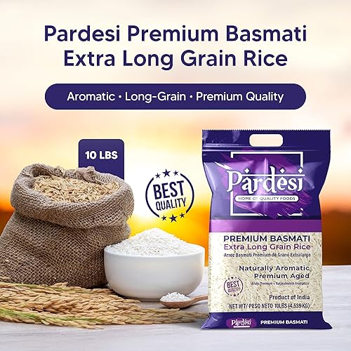 Miniatura 3 de Arroz basmati de grano extra largo premium 10LB - Sabor aromático - Calidad de restaurante