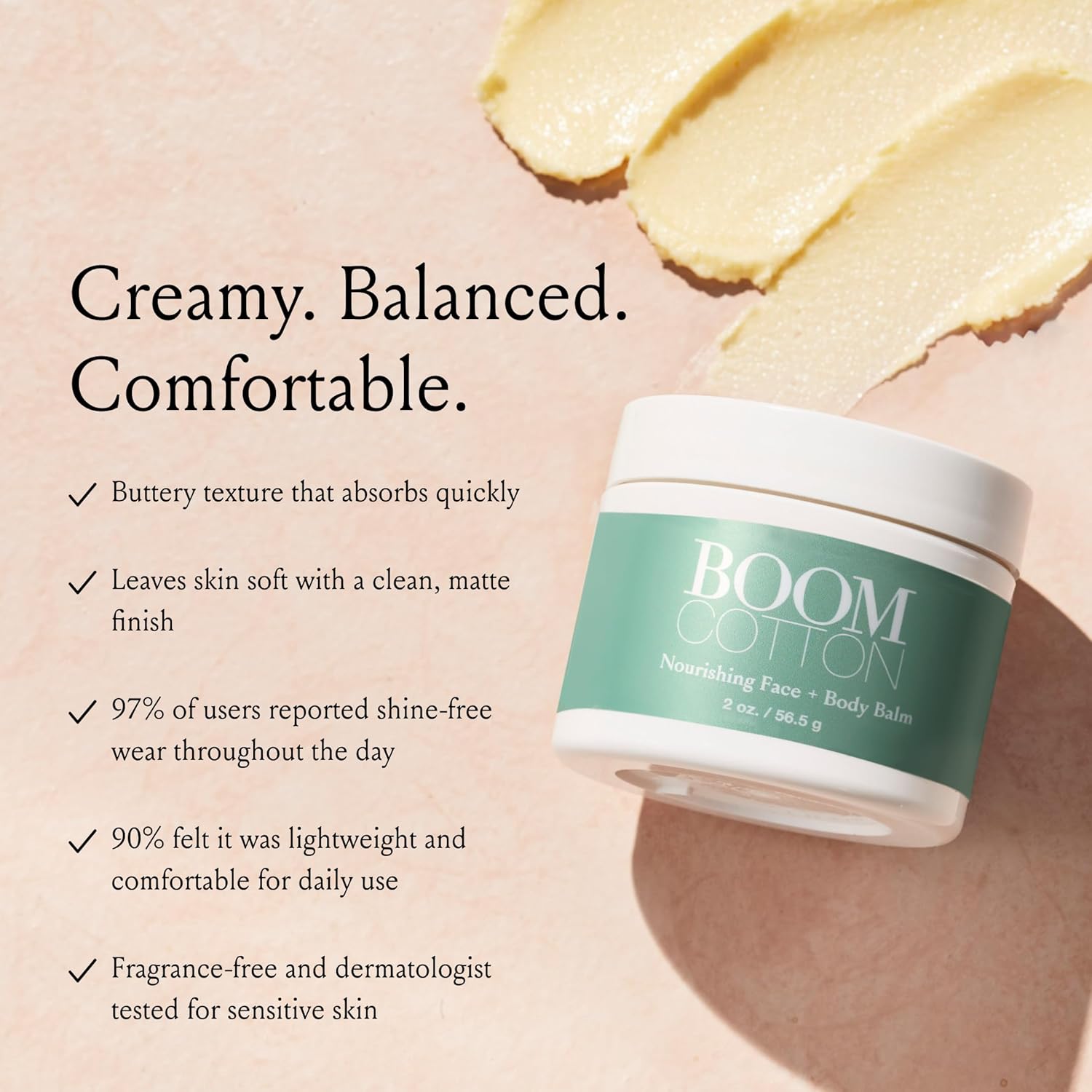 BOOM! by Cindy Joseph Boom Cotton- Shine Control Moisturizer- Organic, Cruelty-Free Natural All-Day Facial Moisturizer for Mature and Sensitive Skin, 2 oz - Image 3