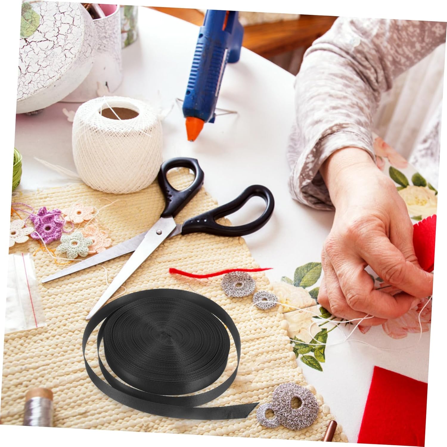 DIY Multi-Color Nylon Webbing Strap Durable Flat Material for Handbags Backpacks and Crafts Black Tear-Resistant Uv-Protected High-Strength