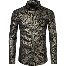 ZEROYAA Mens Luxury Floral Long Sleeve Dress Shirts