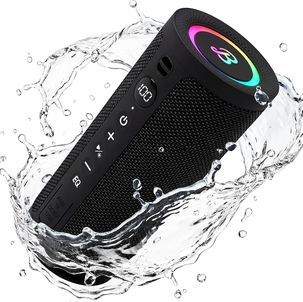 BassBloom Roar 3 Portable Bluetooth Speaker,IPX6 | 20W Powerful Sound with JIKE Bass,24H Playtime,Bluetooth 5.4,RGB Lights,Wireless TWS Pairing,Outdoor for Camping and Beach