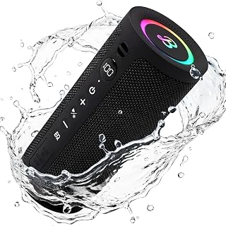 BassBloom Roar 3 Portable Bluetooth Speaker,20W Powerful Sound with JIKE Bass,IPX6 Waterproof,24H Playtime,Bluetooth 5.4,RGB Lights,Wireless TWS Pairing,Outdoor for Camping and Beach (Black) - Amazon product rated Grade A
