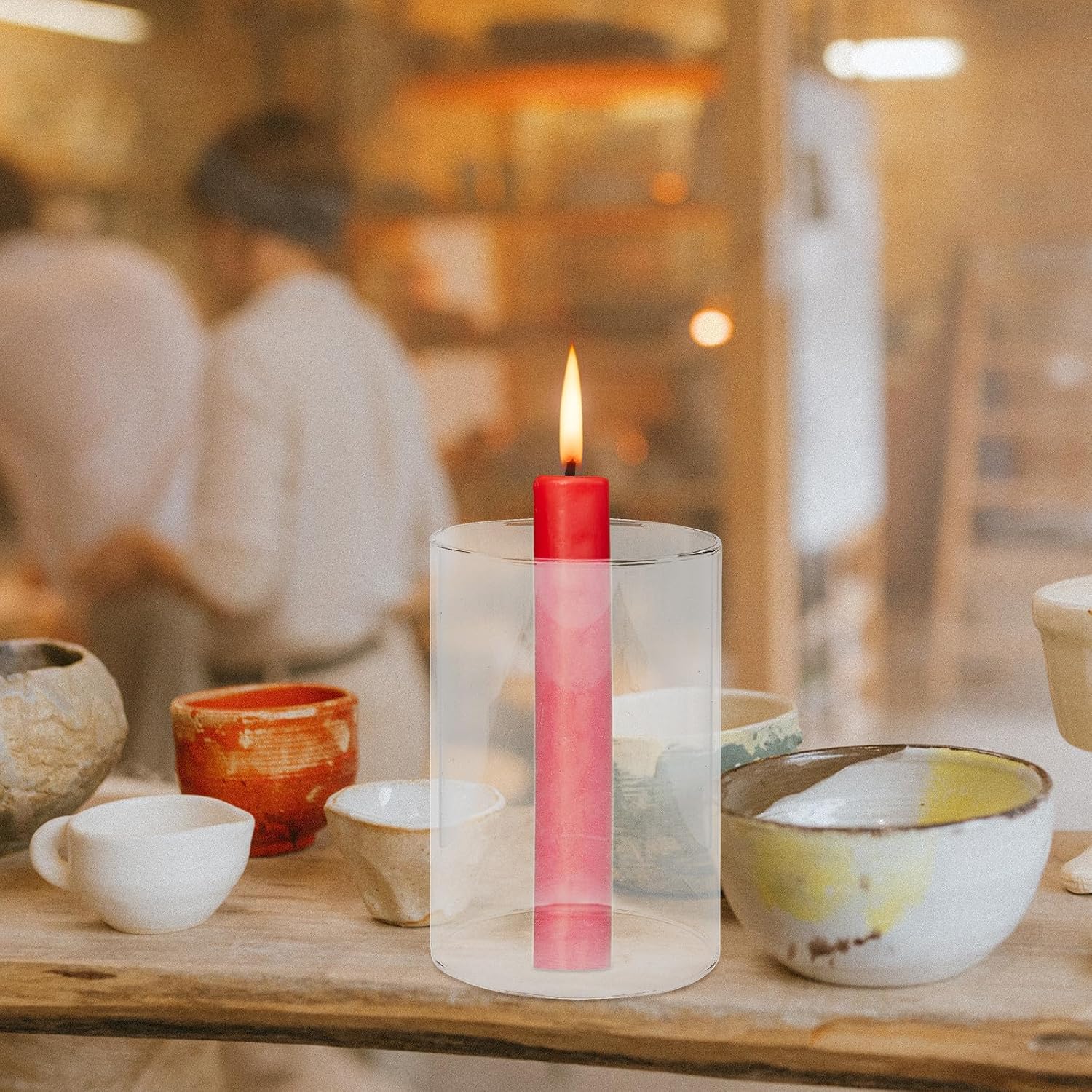Glass LED Candle Shade Cover for Wedding and Home Decor