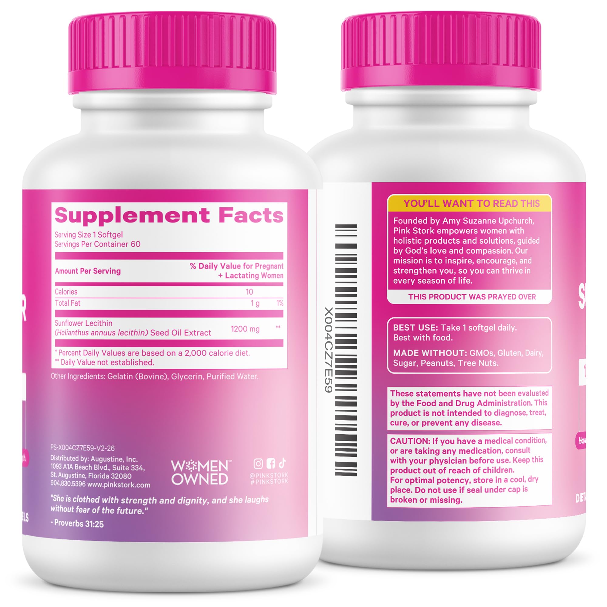 Pink Stork Sunflower Lecithin Supplement - 1200 mg - 60 Softgels — Amazon image 8