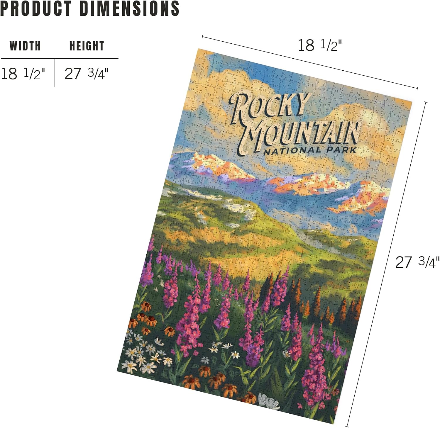 "Lantern Press Rocky Mountain National Park, Colorado, Oil Painting National Park Series, 1000 Piece Jigsaw Puzzle for Adults, Made in USA with Reference Poster"