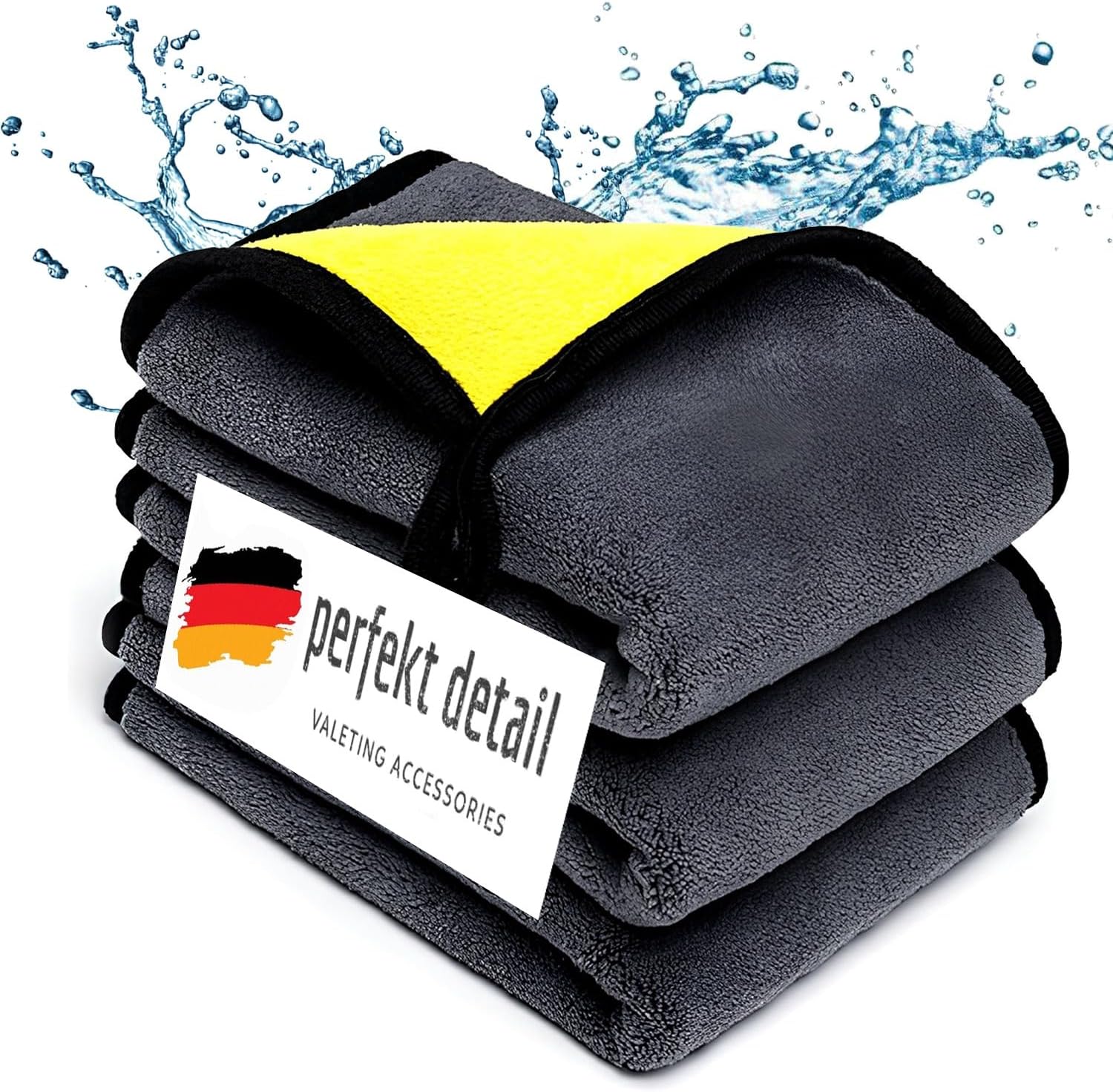 3 Premium Microfibre Car Drying Towels, Thick Car Drying Cloth, 650GSM