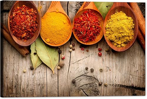 Vista 321 de Arte de decoración de pared para comedor, cocina, cocina, comedor, especias, verduras, cocina, comedor, decoración de pared, pintura artística