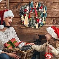 Vista 7 de 44Pcs Mini Christmas Trees Artificial Pine Trees,Black Sisal Trees Bottle Brush Trees Snow Frosted Christmas Tree with Wood Base for Christmas Home