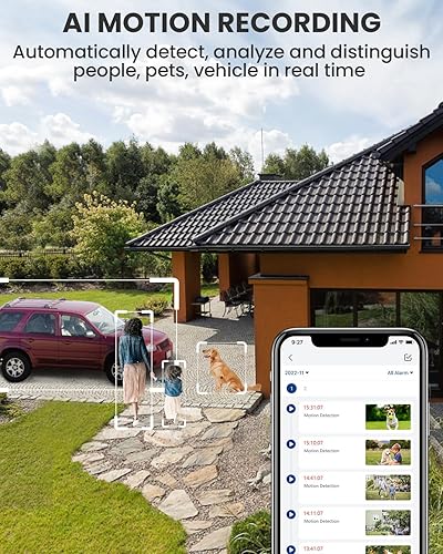 Miniatura 4 de MUBVIEW Cámaras de seguridad inalámbricas para exteriores, cámara de batería inteligente 2K, cámaras para seguridad del hogar con foco y alarma de