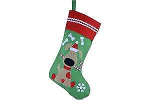 WEWILL Lovely Embroidered Dog Christmas Stockings