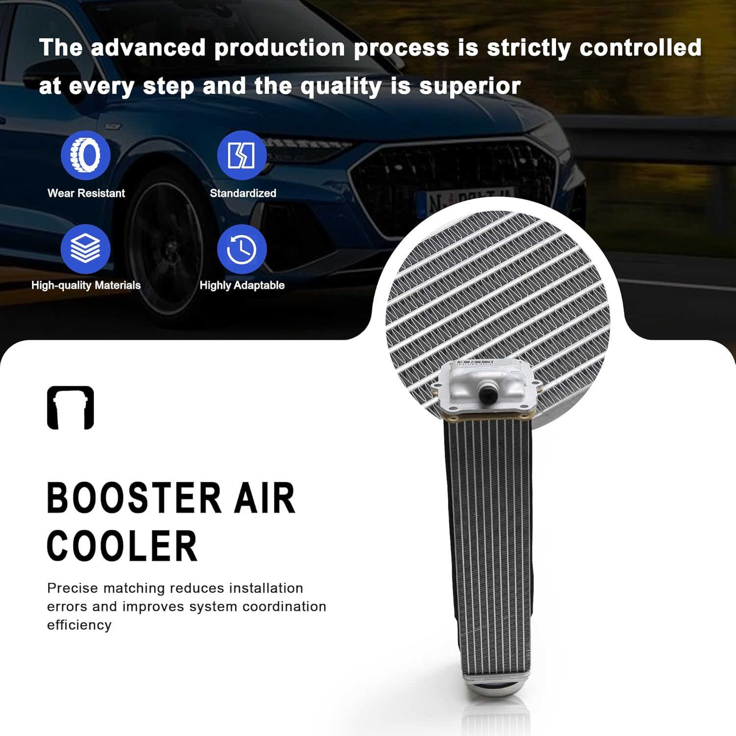 06E145621E 06E145621R Engine Intercooler Compatible with 3.0T Audi A4 A5 A6 A7 A8 Q5 Q7 Quattro VW Touareg