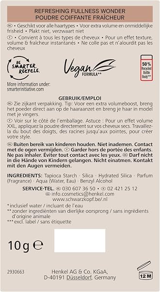 Taft - Schwarzkopf - Poudre Coiffante Cheveux - 2-En-1 - Volume - Longue Durée - Effet Matifiant - Effet Décoiffé - Ne colle pas - 99% d'ingrédients d'origine naturelle - Contenant de 10 g - 2
