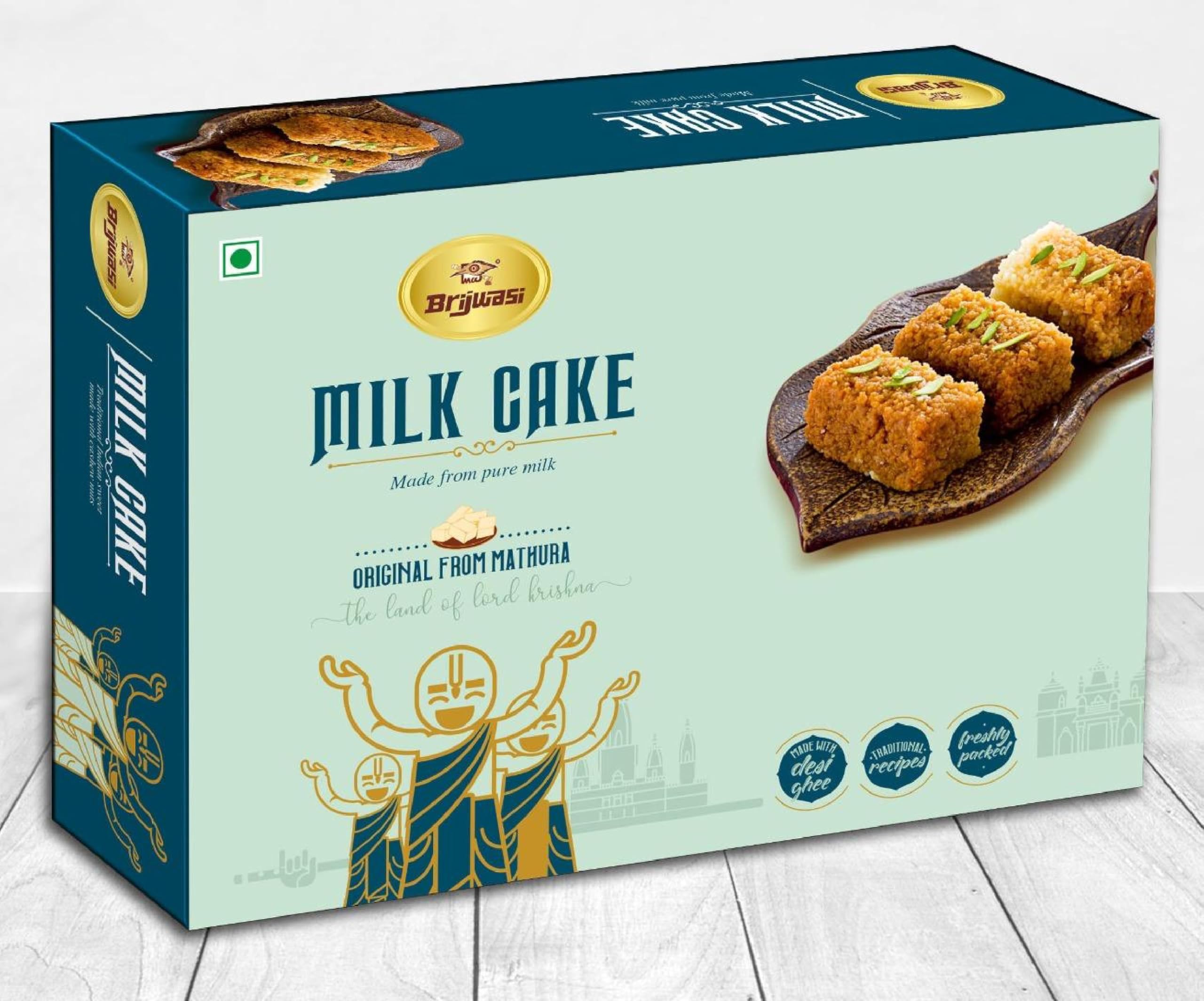 Brijwasi Original Mathura Special Desi Ghee Milk Cake – Authentic Indian Sweet, 400g-image-4