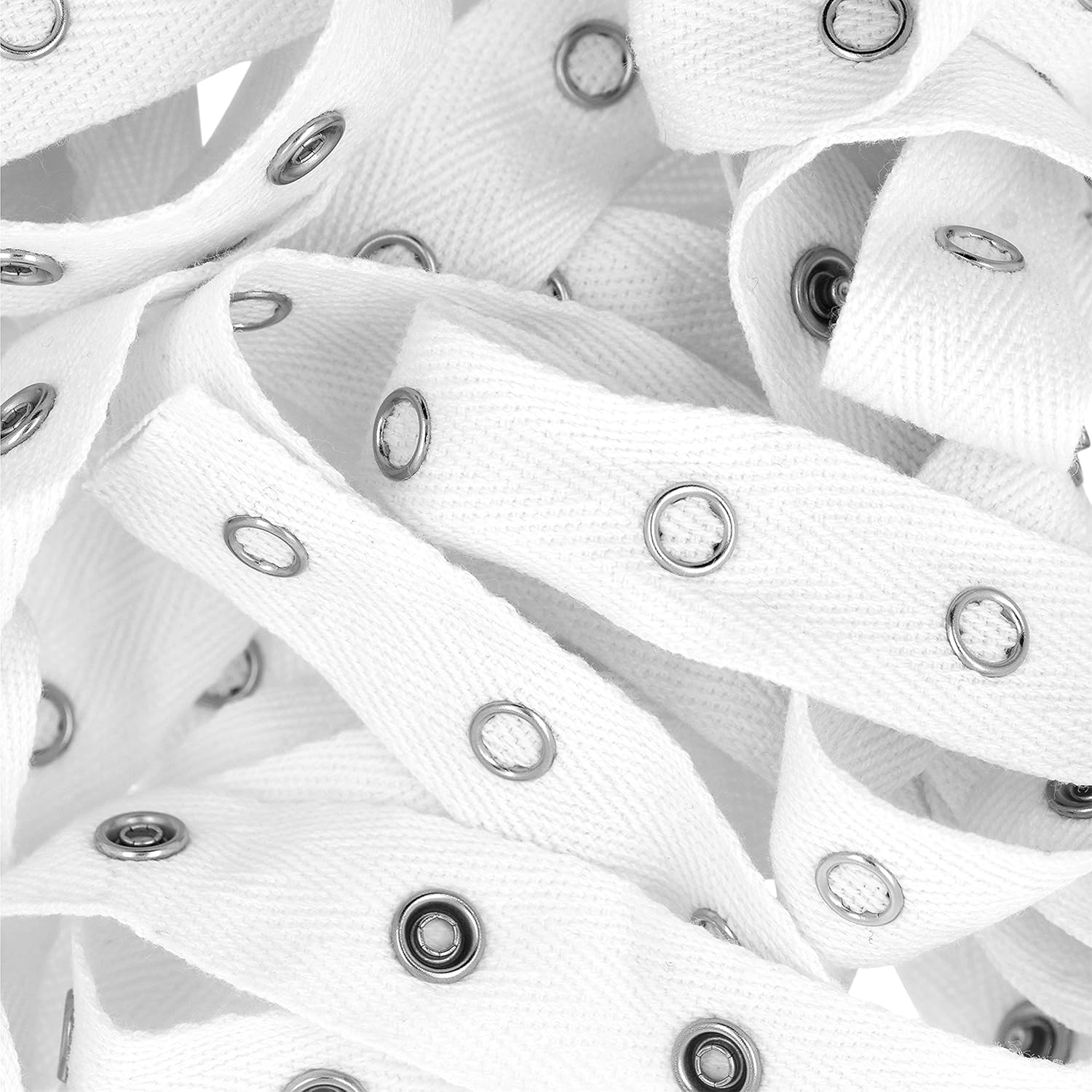 Mandala Crafts Metal Snap Tape for Sewing by Yard - White Cotton Snap Button Trim Baby Snaps for Sewing - Fastener Button Strips Snap Tape for Baby Clothes 3 Yards White Snap Tape