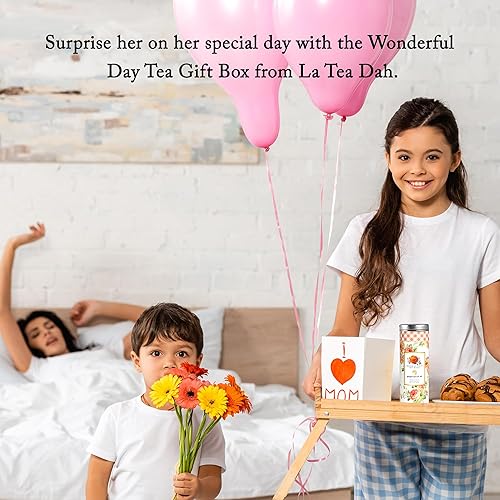 Miniatura 4 de Maravillosa caja de regalo de té para mujeres de La Tea Dah, tres latas delgadas de bolsas de té surtidas, regalos del día de la madre de parte de
