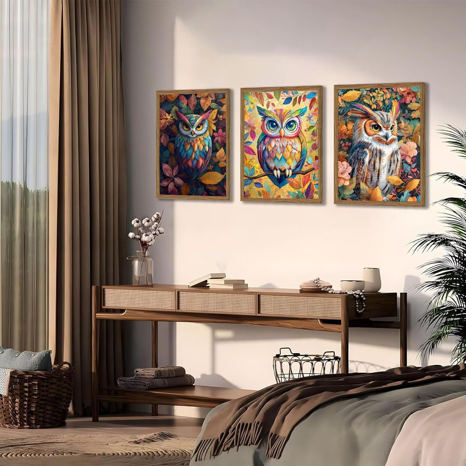 Generico Cnyaunfi 3 Pezzi Animali Pittura Diamante Fai-Da-Te, 5D Beige Diamond Painting Kit Completo per Hobby Creativi Adulti, Per La Decorazione Della Parete Di Casa 60x80cm YF-3488
