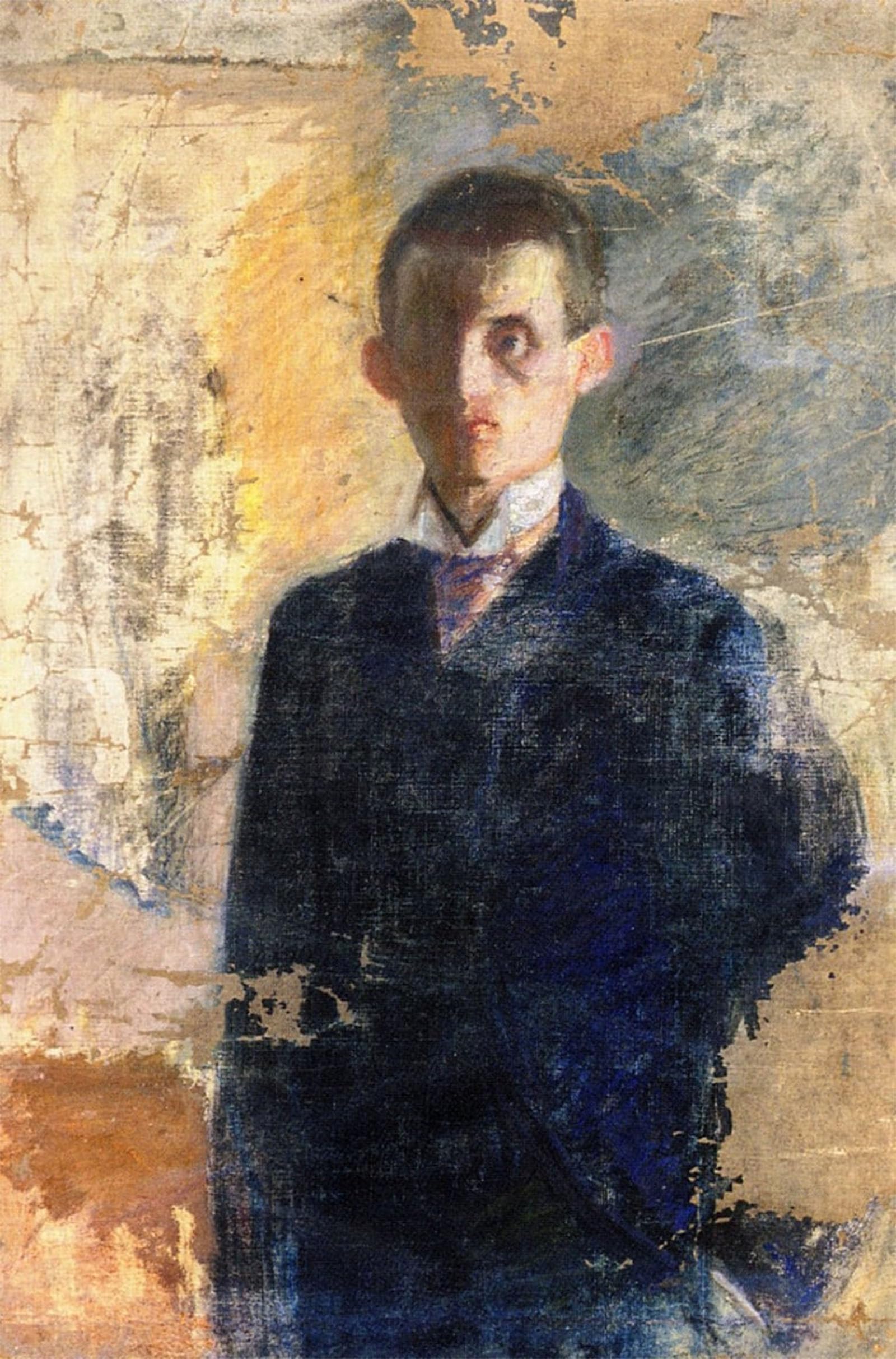 SERENDIPITP Vintage Wall Art Canvas Nordic Poster Canvas Print Picture Self Portrait by Edvard Munch Wall Art Poster for Home Decor 60x90cm