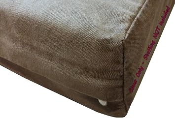 Dogbed4less DIY Pet Bed Pillow Brown Denim Duvet Cover and Waterproof Internal Case for Dog and Cat at 35X20X4 Inch - Covers only