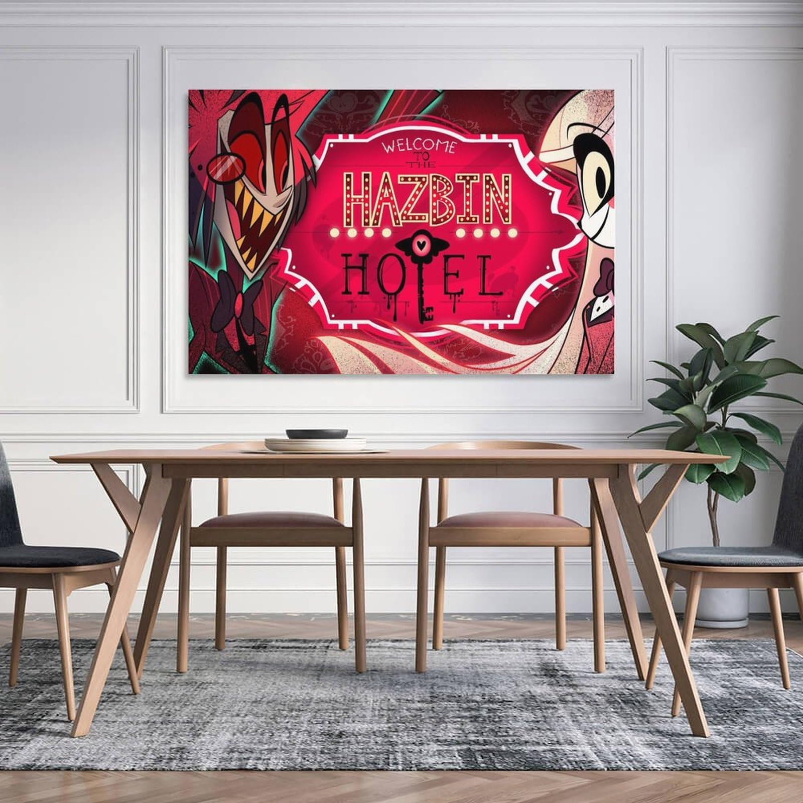 NZamo Hazbin Poster Mural Décoratif Sur Toile Pour Chambre D'hôtel, Sans Cadre, 60 X 90 Cm