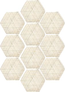 10pcs Weaving Wall Decor 3D Wicker Hexagon Panel Wall Decor Geometry Art Wall Sculpture Bohemian Artwork Hanging Ornament for Indoor Room L