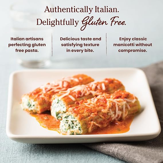 Jovial Whole Grain Brown Rice Manicotti Pasta - Pasta Manicotti, Manicotti Pasta, Whole Grain Pasta, Organic Pasta, Gluten Free, Dairy Free, Brown Rice Pasta, Made in Italy - 7 Oz, 3 Pack